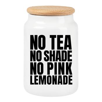 No Tea No Shade No Pink Lemonade Zitat (SVG) - Keksdose mit Holzdeckel - Weiß - Vorne