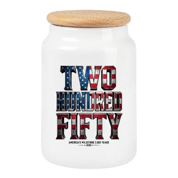Two Hundred Fifty Years Milestone America - Keksdose mit Holzdeckel - Weiß - Vorne