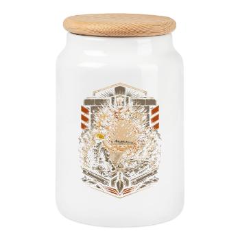 Military mechanic - Cookie Jar with Wooden Lid - white - Front