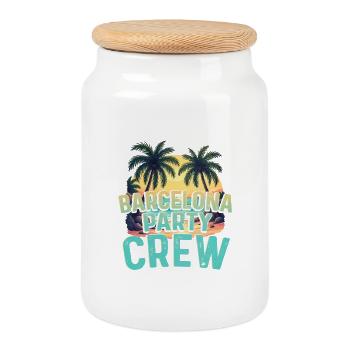 Barcelona Party Crew - Cookie Jar with Wooden Lid - white - Front
