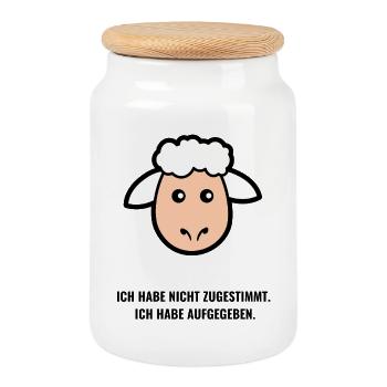 Ich habe nicht zugestimmt. Ich habe aufgegeben. - Keksdose mit Holzdeckel - Weiß - Vorne