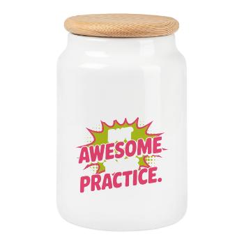 Anyone Can Be Cool Awesome Nerd Gamer Geek Irony - Cookie Jar with Wooden Lid - white - Front