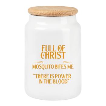 Full Of Christ Mosquito Blood Hymn Humor - Keksdose mit Holzdeckel - Weiß - Vorne
