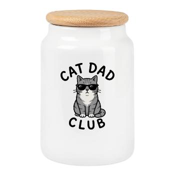 Club de Papa Chat – Daddies de Chat Daddies drôles pour hommes - Boîte à biscuits avec couvercle en bois - blanc - Devant