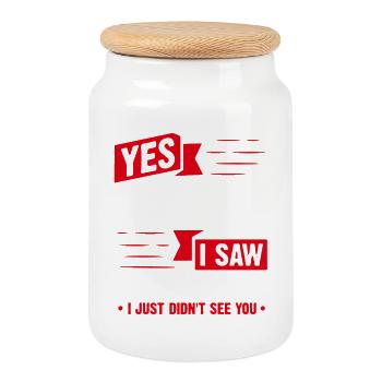 Gift for tuners, car lovers and speed enthusiasts - Cookie Jar with Wooden Lid - white - Front