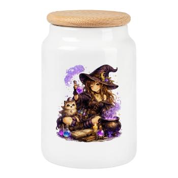 Magical Girl – Potion magique pleine de fantaisie - Boîte à biscuits avec couvercle en bois - blanc - Devant