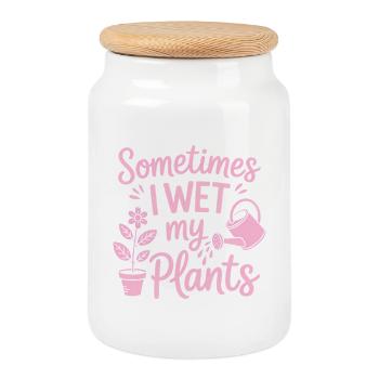 Zimmerpflanzen Sprüche Lustiges Blumen Geschenk - Keksdose mit Holzdeckel - Weiß - Vorne