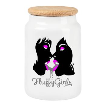 fluffy girls - Keksdose mit Holzdeckel - Weiß - Vorne
