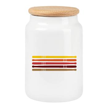 Drumsticks Drums Gift Schlagzeuger - Keksdose mit Holzdeckel - Weiß - Vorne