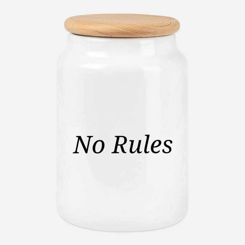 No Rules - Keksdose mit Holzdeckel - Weiß