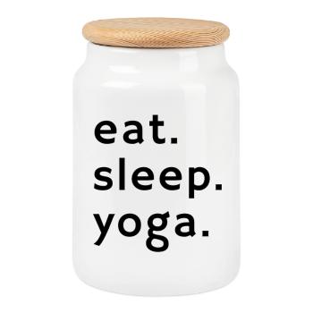 Eat. Sleep. Yoga. – The Yoga Life - Keksdose mit Holzdeckel - Weiß - Vorne