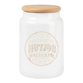 Humour Politique Conservateur vs Libéral - Boîte à biscuits avec couvercle en bois - blanc - Devant