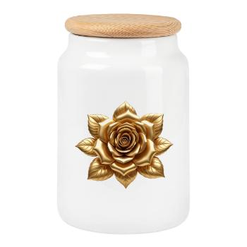 T-shirt Rose Gold - Style élégant et minimaliste - Boîte à biscuits avec couvercle en bois - blanc - Devant