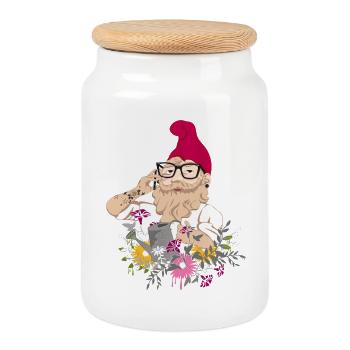 Garten Hipster - Keksdose mit Holzdeckel - Weiß - Vorne