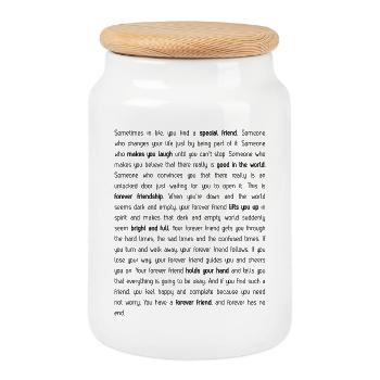 Forever has no end - Cookie Jar with Wooden Lid - white - Front