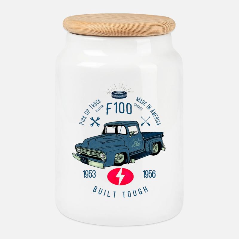 F100 Built Tough - Keksdose mit Holzdeckel - Weiß