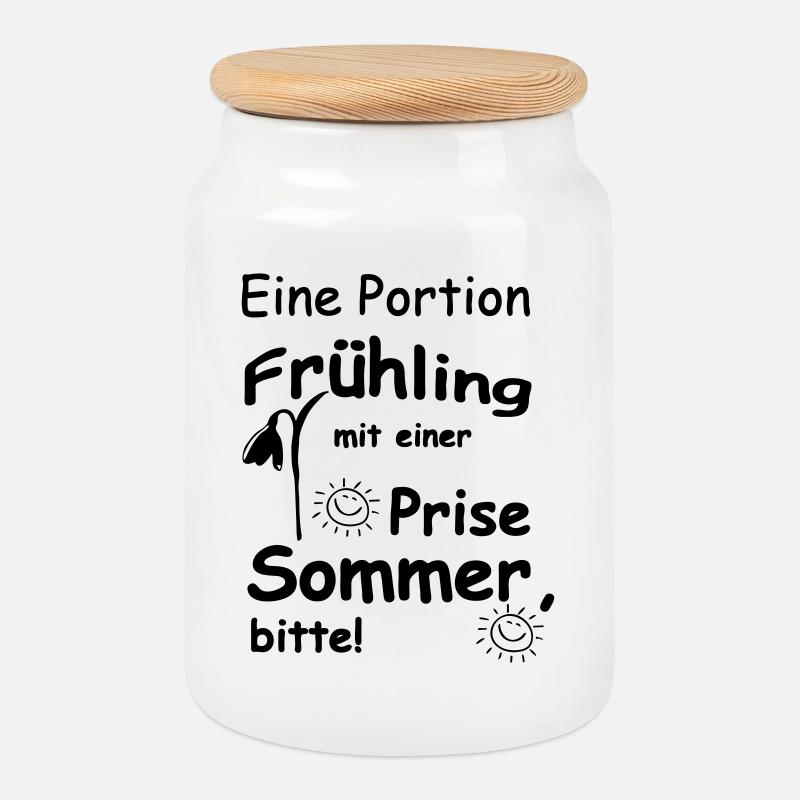 Frühling & Sommer Sprüche, Geschenk, Fun - Keksdose mit Holzdeckel - Weiß