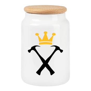 Le Roi des Bricoleurs - Boîte à biscuits avec couvercle en bois - blanc - Devant