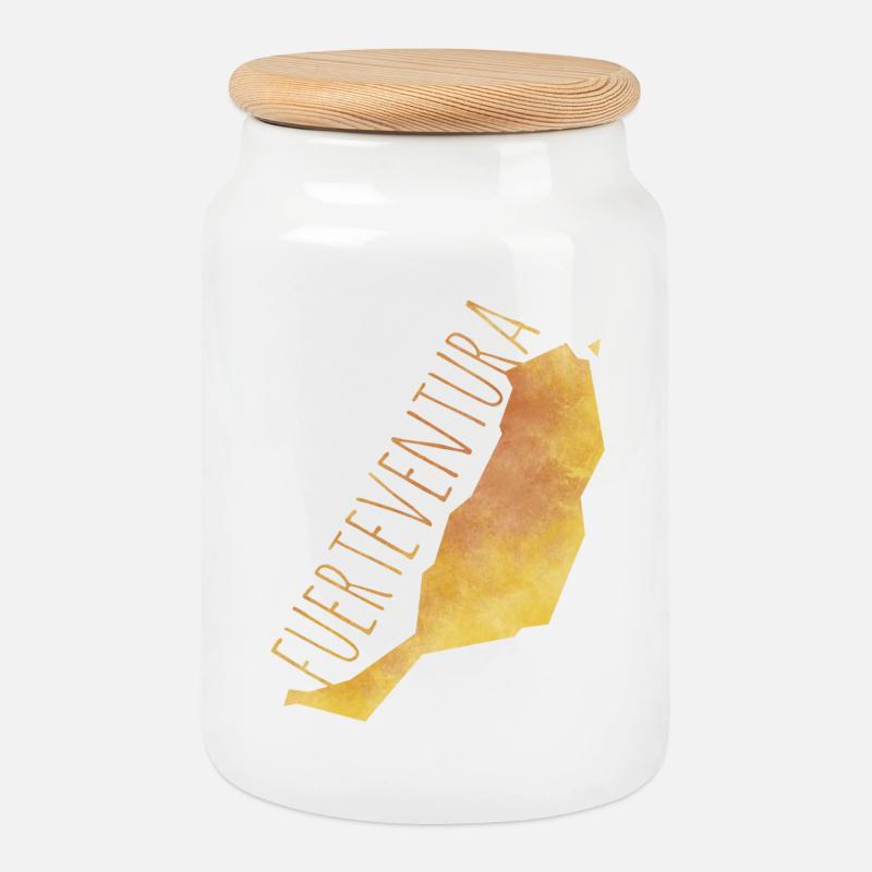 Fuerteventura - Keksdose mit Holzdeckel - Weiß