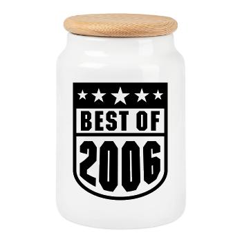 Best of 2006 - Cookie Jar with Wooden Lid - white - Front