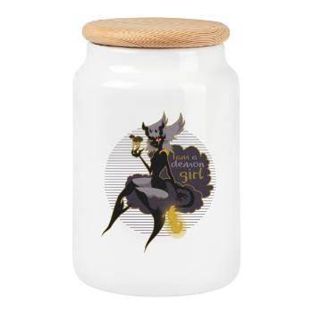 Demongirl Zeraween - Cookie Jar with Wooden Lid - white - Front