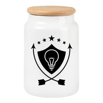 Electricien / Electricité / Travail / Métier / Job - Boîte à biscuits avec couvercle en bois - blanc - Devant