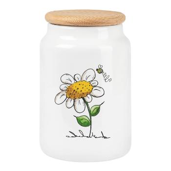 Biene mag Blume - Bienen - Wildnis - Blumen - Tier - Keksdose mit Holzdeckel - Weiß - Vorne