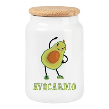 avocardio funny - Cookie Jar with Wooden Lid - white - Front