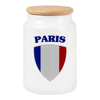 Paris - Keksdose mit Holzdeckel - Weiß - Vorne