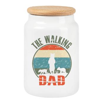 Le père de La Walking - Boîte à biscuits avec couvercle en bois - blanc - Devant