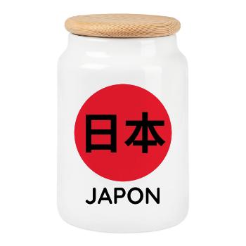 Kanji Japan - Keksdose mit Holzdeckel - Weiß - Vorne
