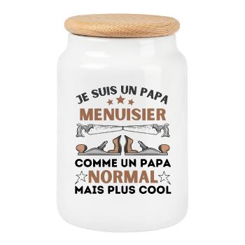 PAPA MENUISIER NORMAL - Boîte à biscuits avec couvercle en bois - blanc - Devant