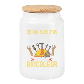 Bricoleur - Boîte à biscuits avec couvercle en bois - blanc - Devant