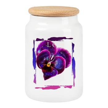 Love matters Blume Valentinstag Romantiker Spruch - Keksdose mit Holzdeckel - Weiß - Vorne