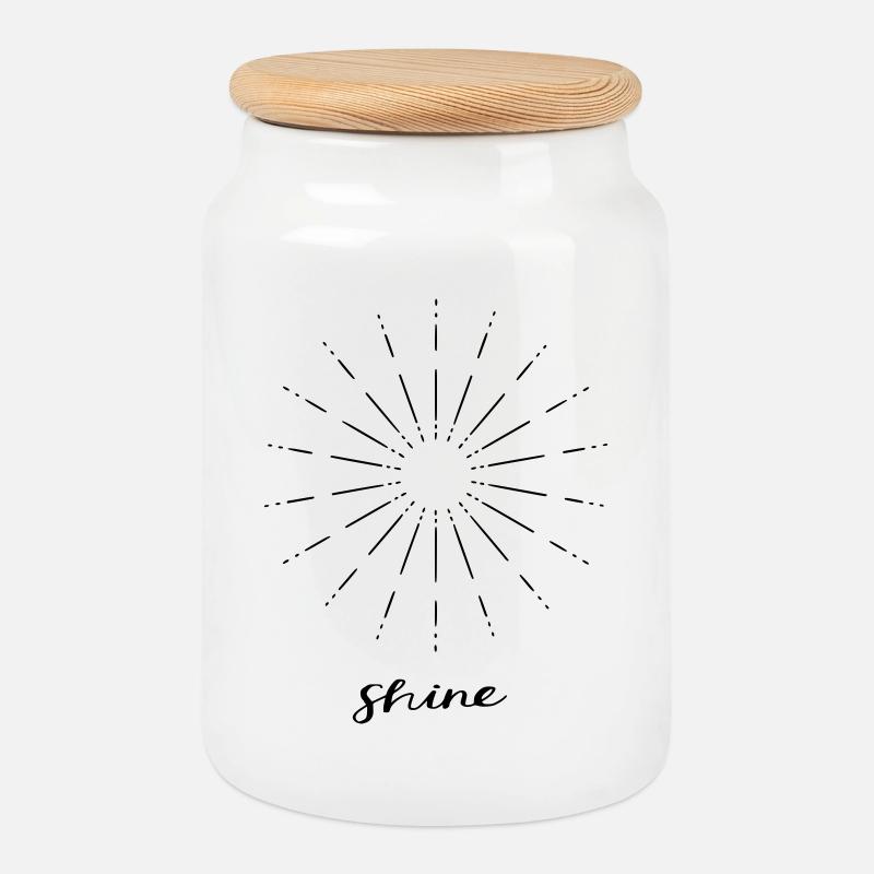 Shine - Cookie Jar with Wooden Lid - white