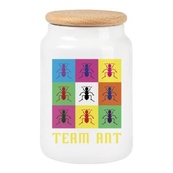 Team Ameise - Keksdose mit Holzdeckel - Weiß - Vorne