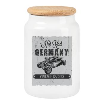 Hotrod Germany - Keksdose mit Holzdeckel - Weiß - Vorne