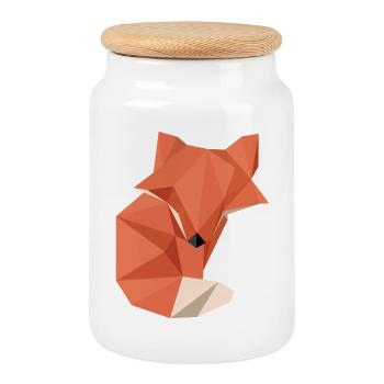 origami fox - Keksdose mit Holzdeckel - Weiß - Vorne