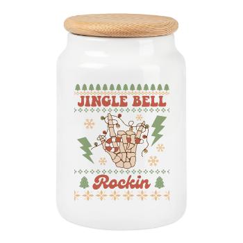 Pull de Noël moche - Boîte à biscuits avec couvercle en bois - blanc - Devant