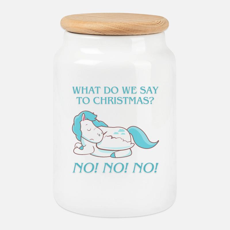 ! What do we say to christmas? No No No! - Keksdose mit Holzdeckel - Weiß