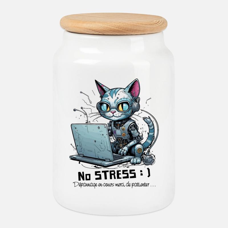Geeky computer chat, computer humor - Cookie Jar with Wooden Lid - white