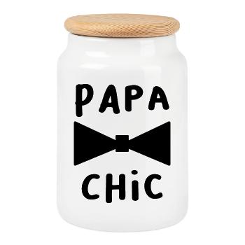 FATHER'S DAY. HAPPY FATHER'S DAY. DAD - Cookie Jar with Wooden Lid - white - Front