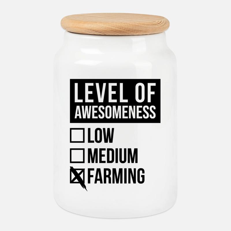 Landwirtschaft - Keksdose mit Holzdeckel - Weiß