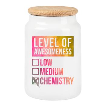Chemistry - Cookie Jar with Wooden Lid - white - Front