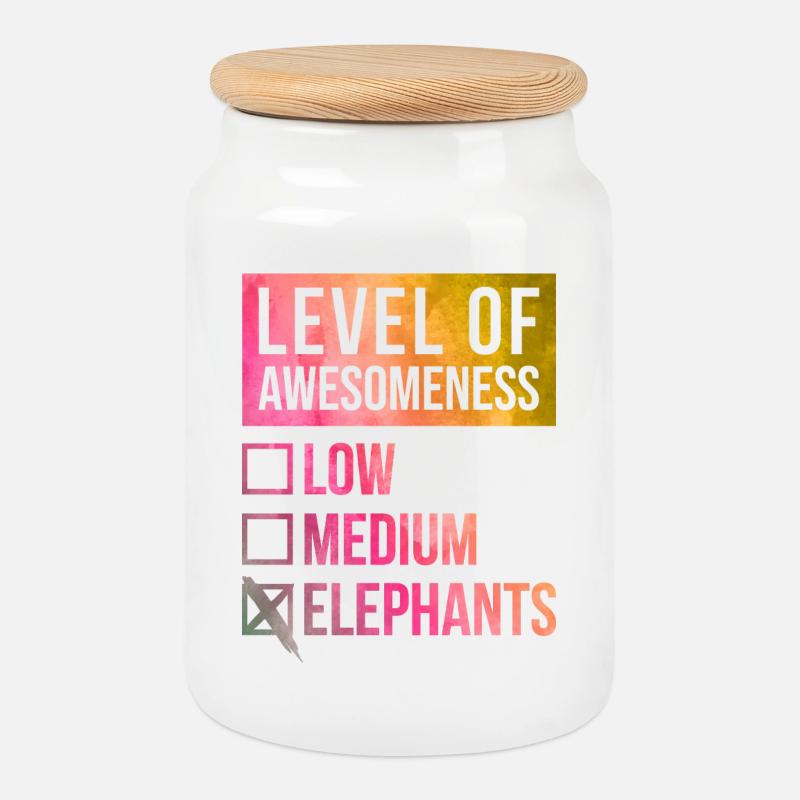 Elefant - Keksdose mit Holzdeckel - Weiß