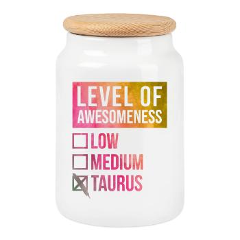 Taurus Taurus Taurus - Cookie Jar with Wooden Lid - white - Front