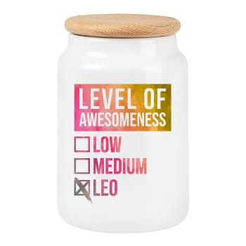 Leo Leo Leo - Cookie Jar with Wooden Lid - white - Front