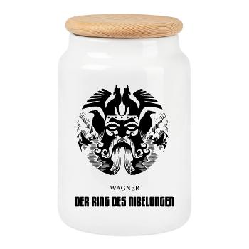 L’Anneau du Nibelung - Boîte à biscuits avec couvercle en bois - blanc - Devant