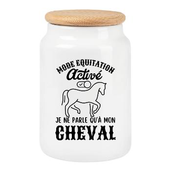 Mode équitation activé - Boîte à biscuits avec couvercle en bois - blanc - Devant