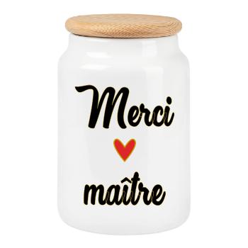 MEISTER. MEISTER. VIELEN DANK. DANKE, MEISTER. MEISTER - Keksdose mit Holzdeckel - Weiß - Vorne